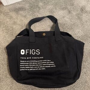FIGS Black Tote with Divider